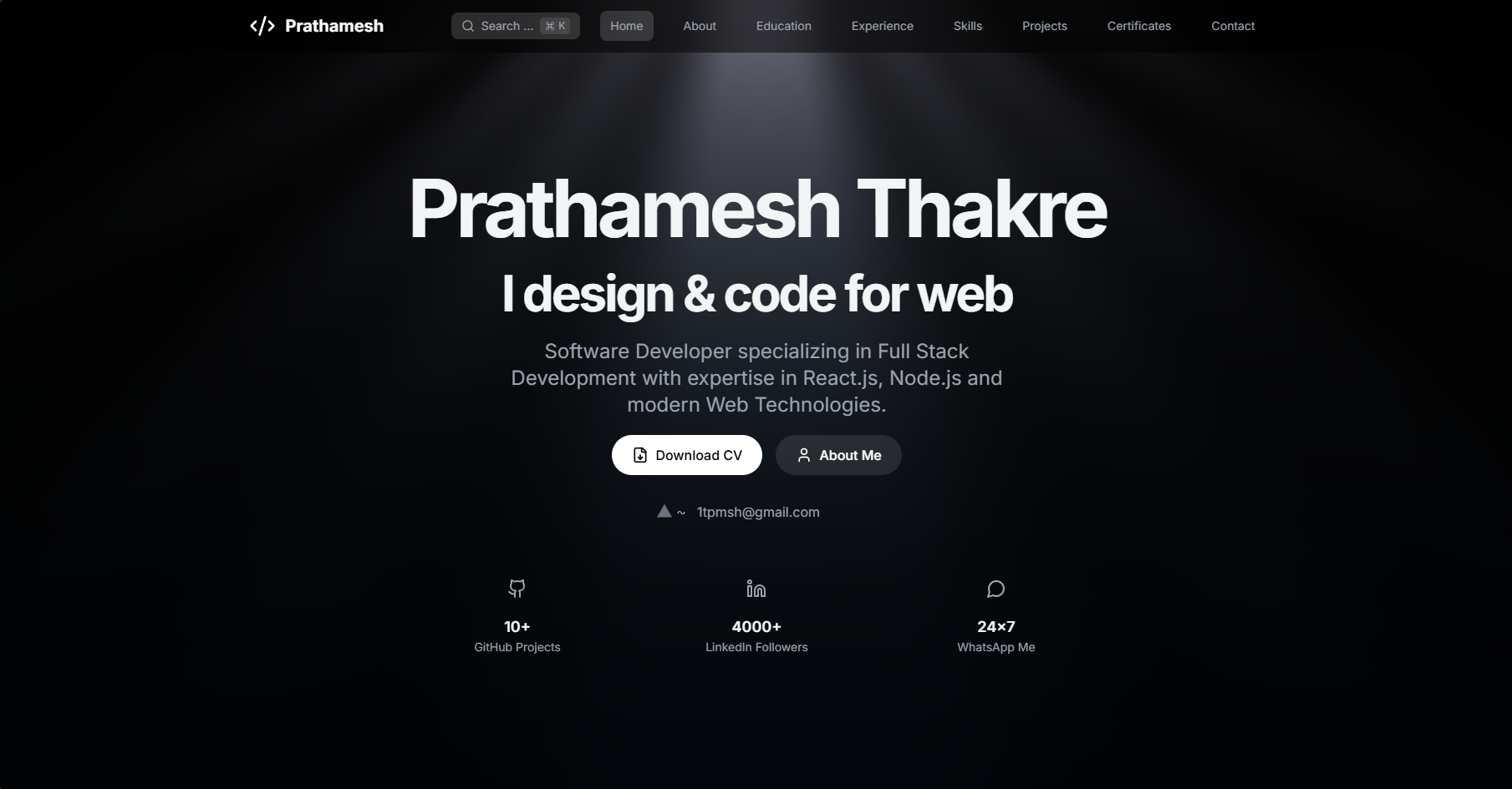Prathamesh Thakre - Full Stack Developer | MERN Stack Expert